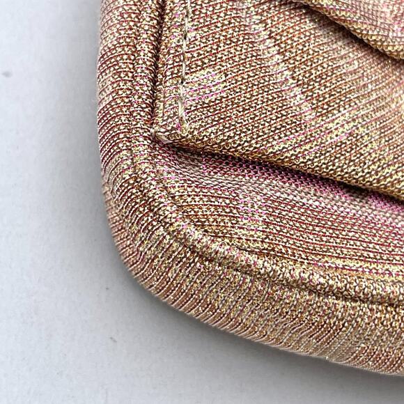 Fendi iridescent Rose Gold Clutch With Chain Metallic Shimmer Bag - Picture 4 of 16